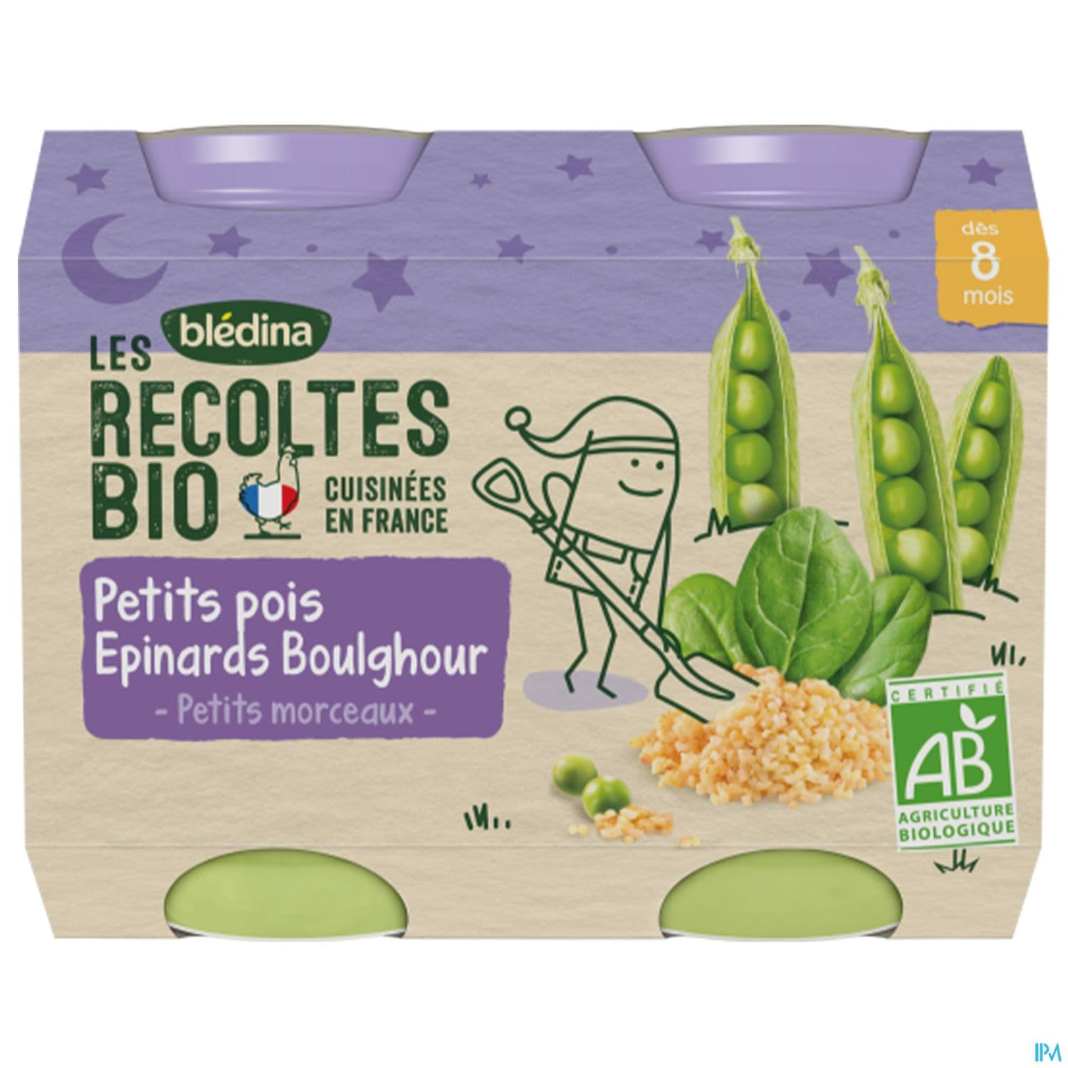 BLEDINA REC BIO POIS EPIN BOULG X2