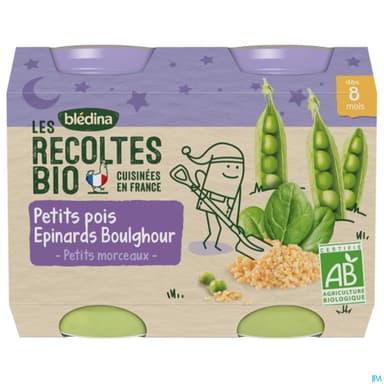 BLEDINA REC BIO POIS EPIN BOULG X2