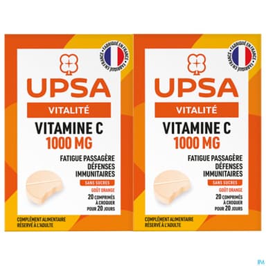 VITAMINE C 1000MG UPSA CP CROQ20X2