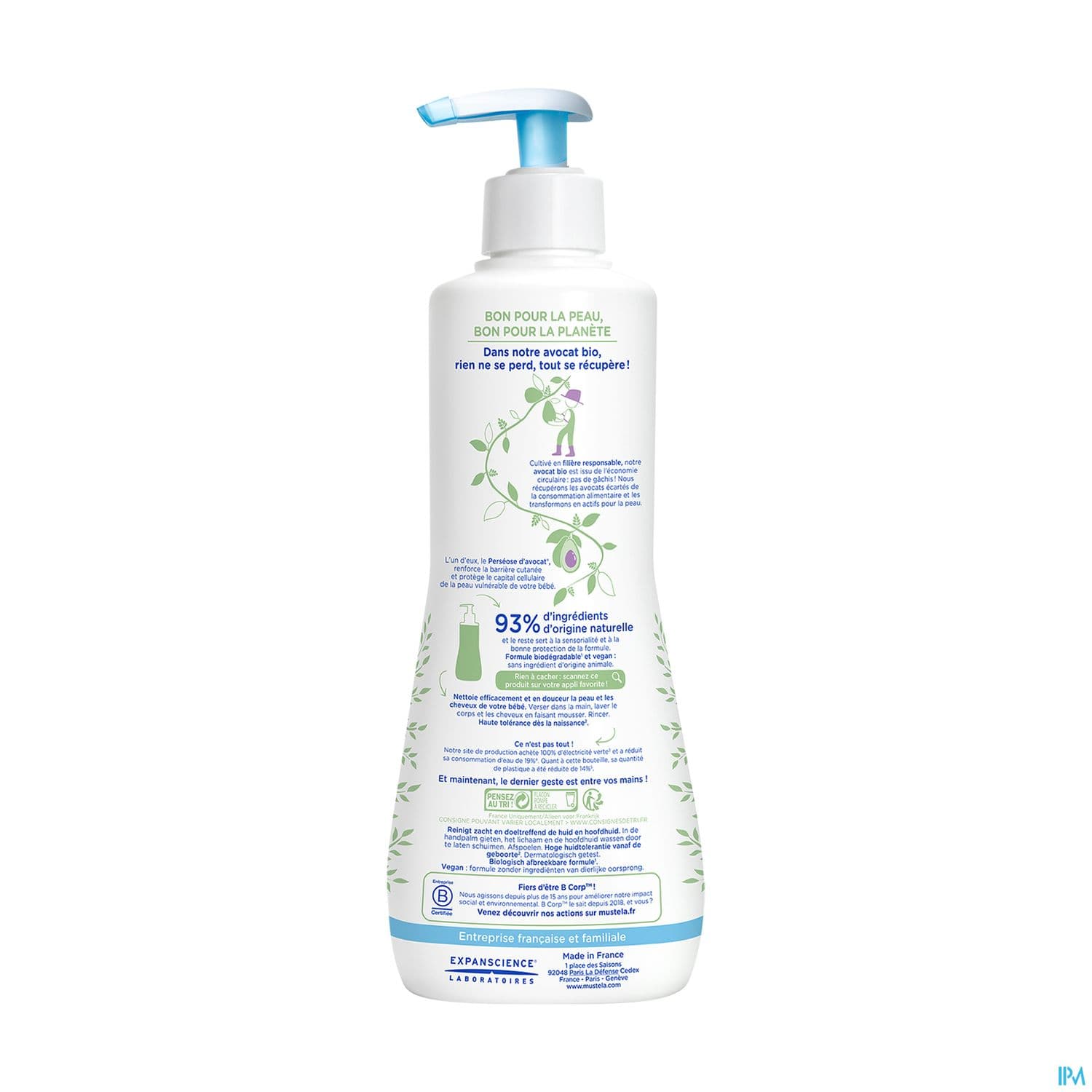 Mustela Bebe Enfant Gel Lavant Doux A l Avocat Bio 500ml