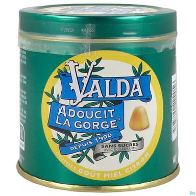 VALDA GOM S/SUC MIEL/CITRON 140G