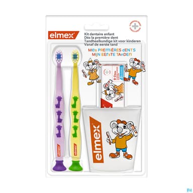 Elmex Debutant Brosse A Dents 0/3ans X2 + Dentifrice 50ml + Gobelet