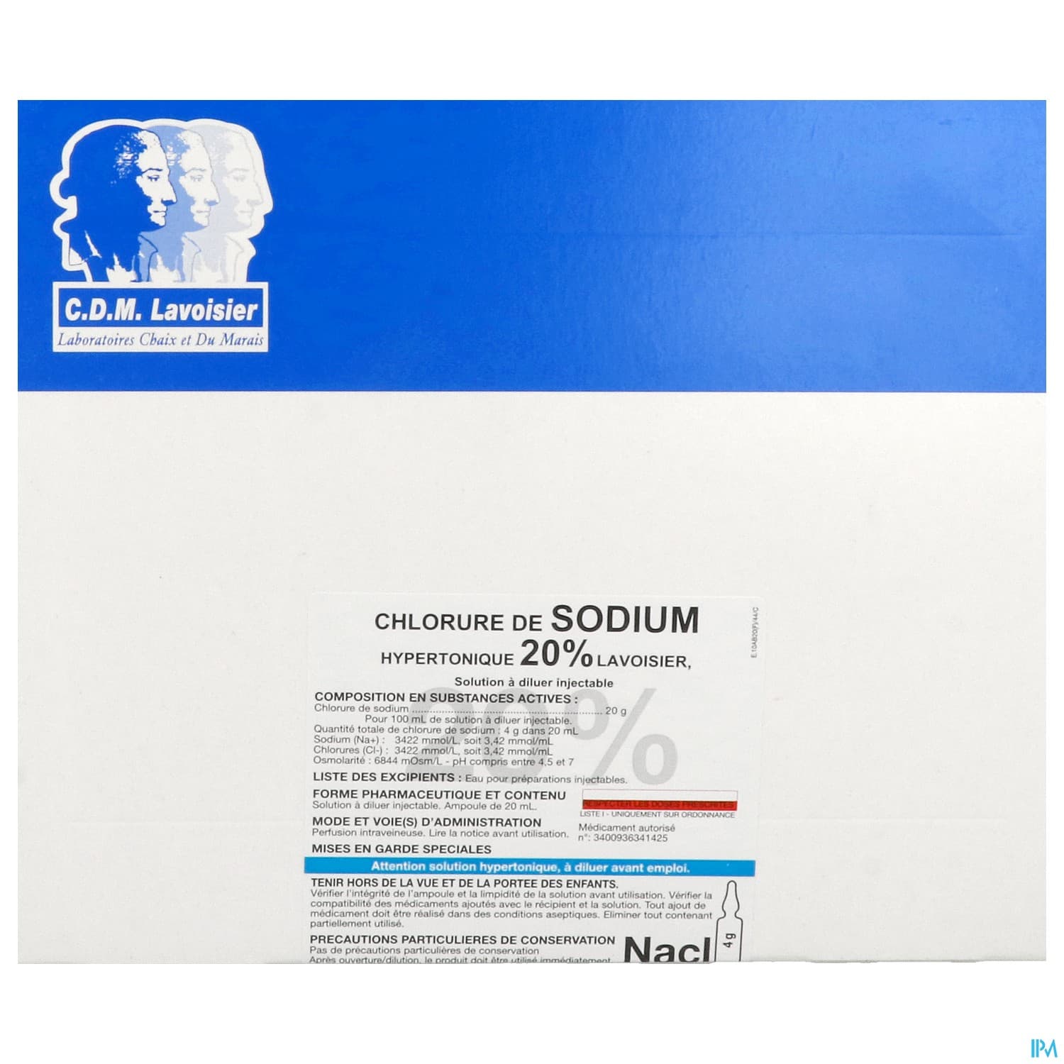 Lavoisier Sodium Chlorure 20% Solution Injectable 20ml 10