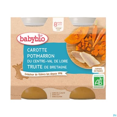 BABYBIO MENU LEGUME/TRUITE 2X200G