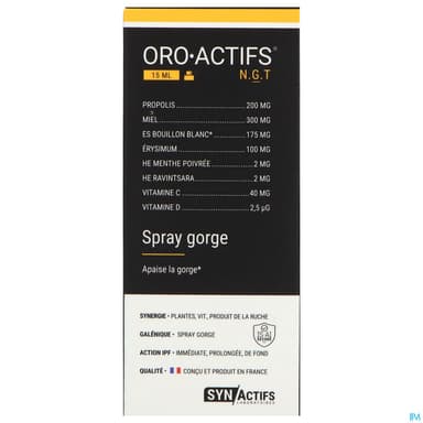 Synactifs Oro Actifs Spray Gorge 15ml