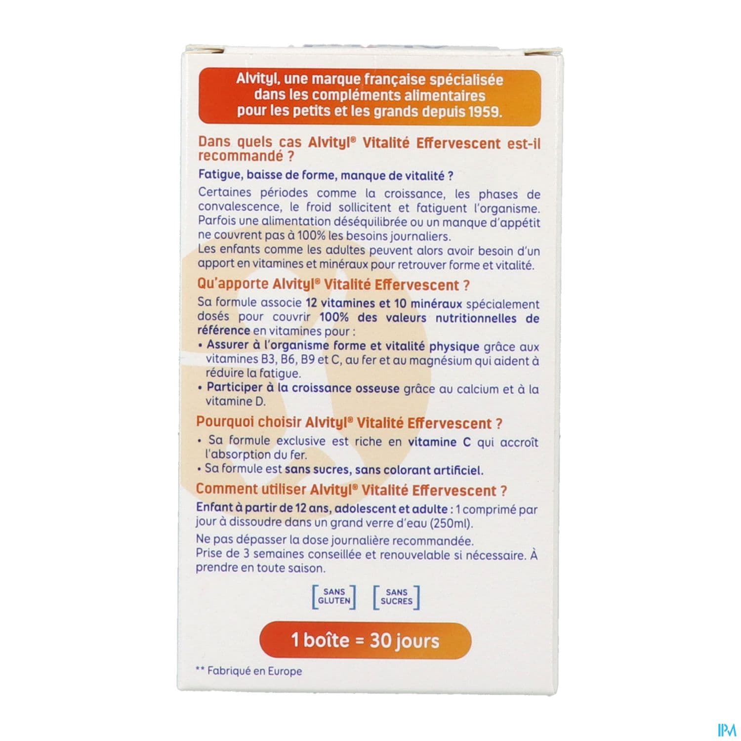ALVITYL VITALITE CPR EFFER 30