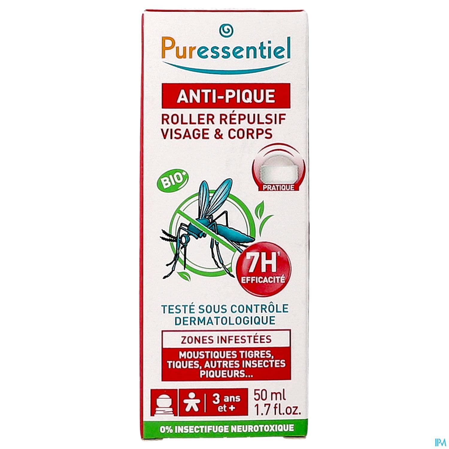 Puressentiel Roller Repulsif Visage Corps Aux He Bio Antipique 50ml