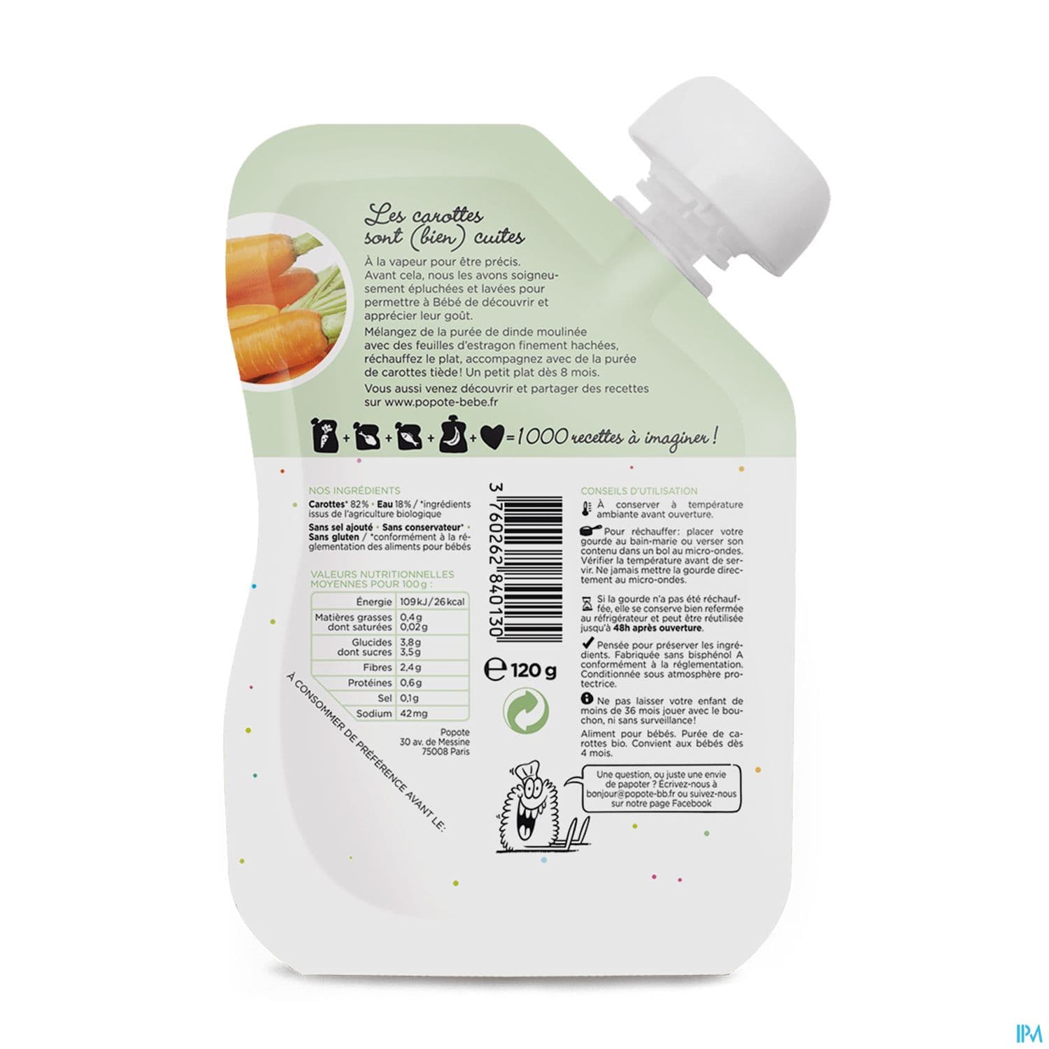 POPOTE PUREE CAROTTE 120G