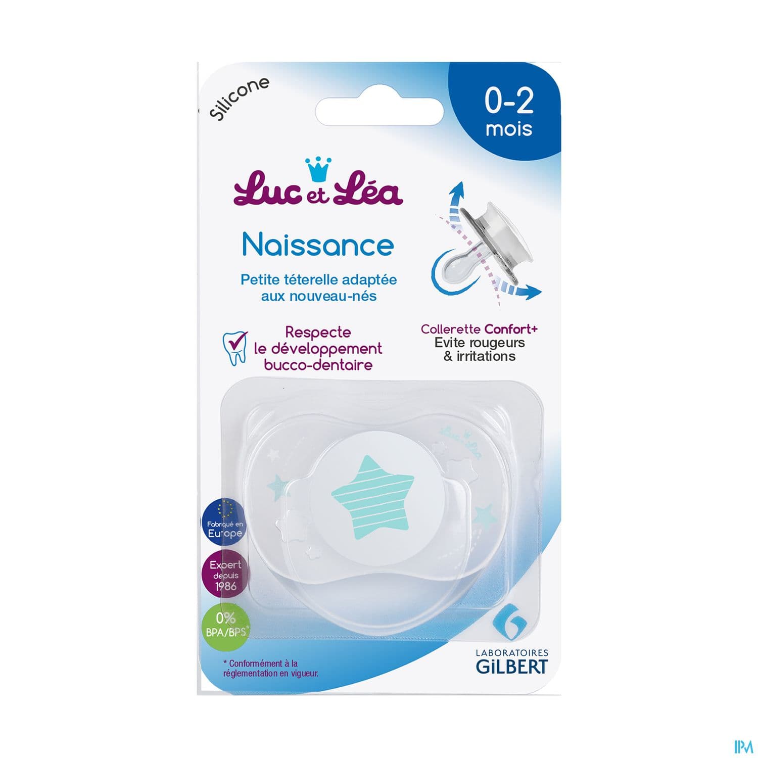 Luc Et Lea Sucette Symetrique Nouveau Ne Bleue 0/2m — Pharmacie La Rose