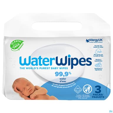 WATER WIPES LINGETTE COMPOST 3X60