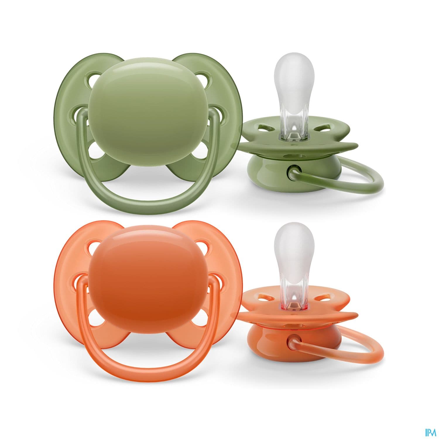 Avent Sucette Ultra Soft Scf093/01 Kaki/terracotta +18mois X2