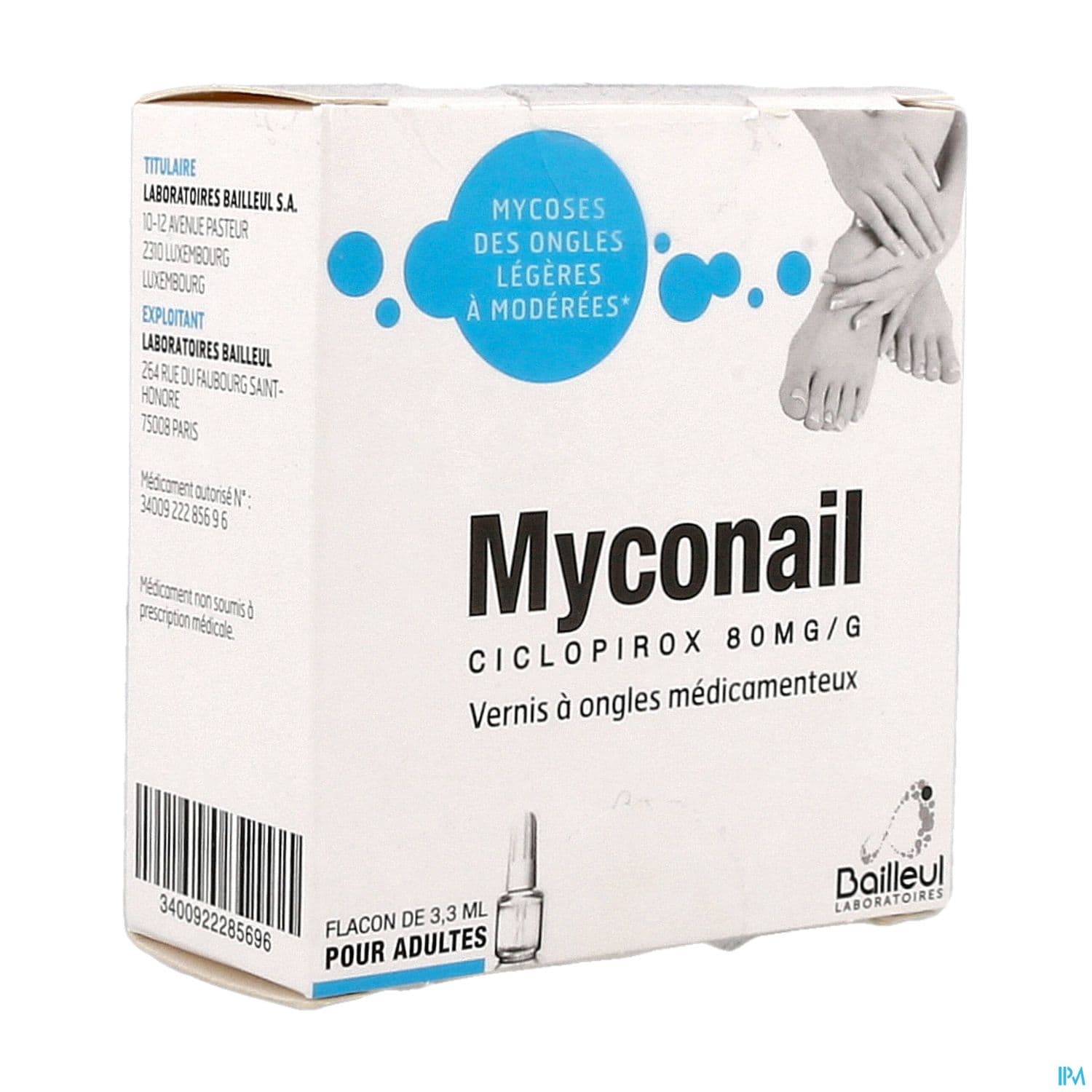 MYCONAIL 80MG/G VERNIS MED FL3,3ML