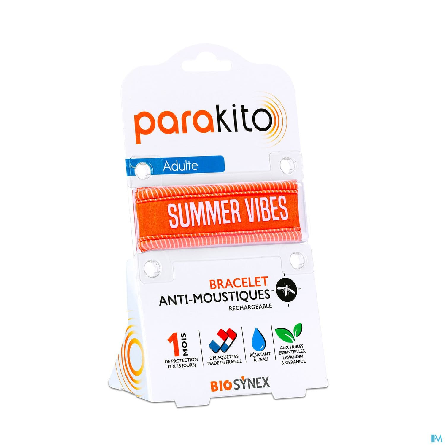 Parakito Bracelet Antimoustique Rechargeable Adulte Good Vibes Orange