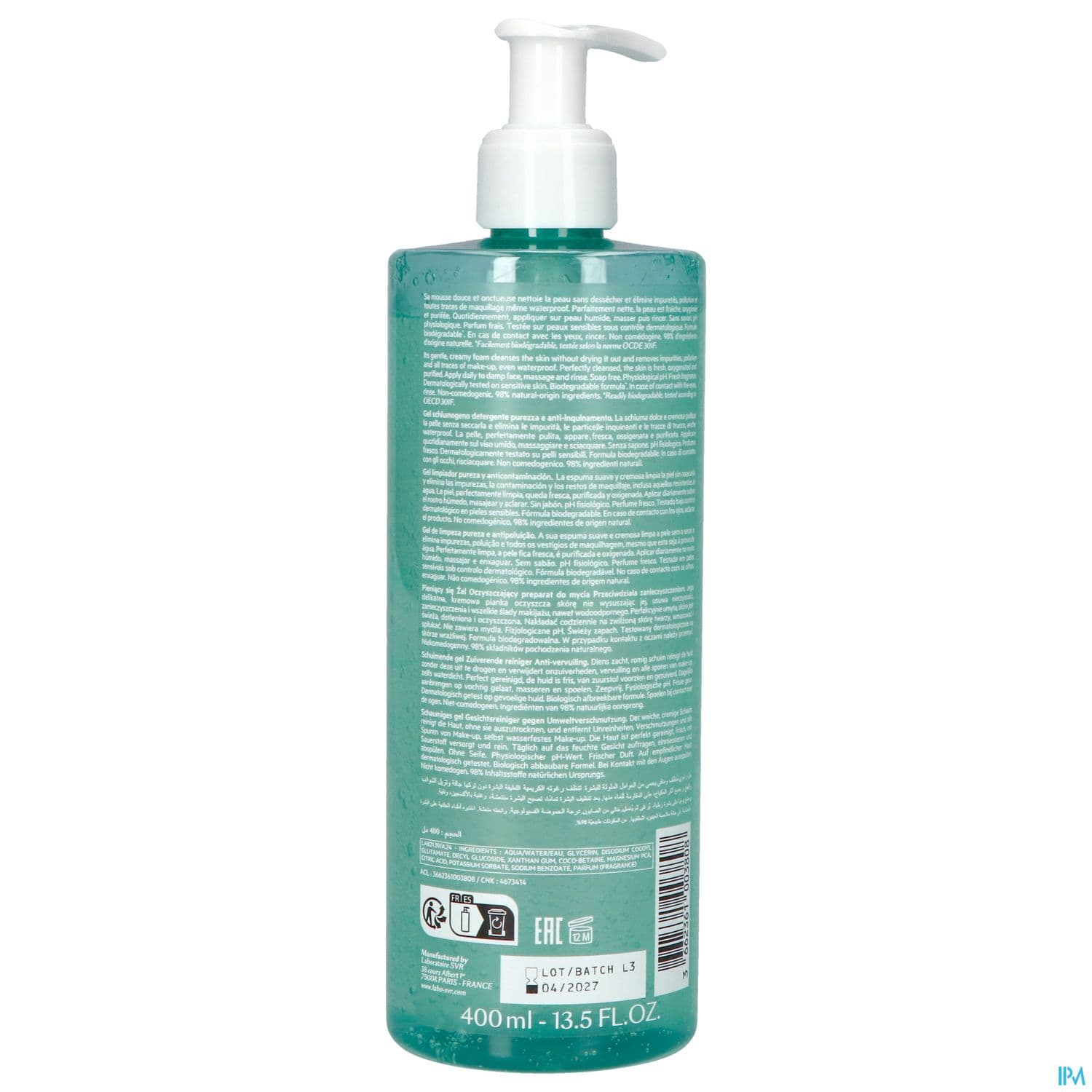 SVR PHYSIOPURE GELEE MOUSSANT400ML