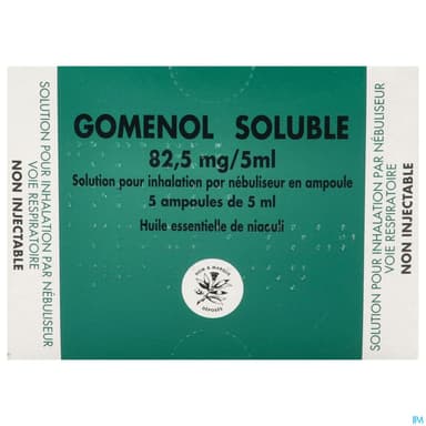 GOMENOL SOLUBLE 82,5MG/5ML AMP 5