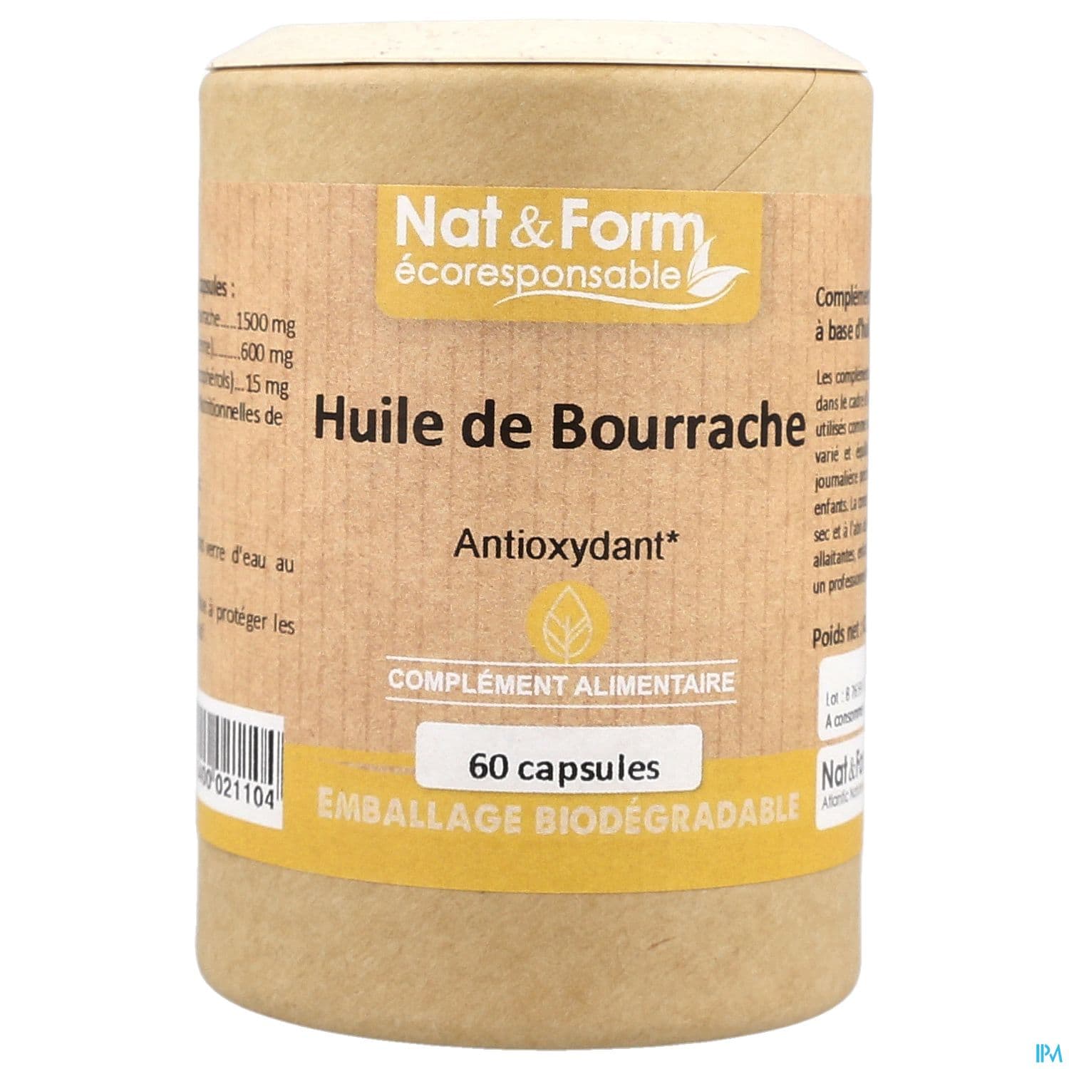 NAT&FORM ECO BOURRACHE CAPS60