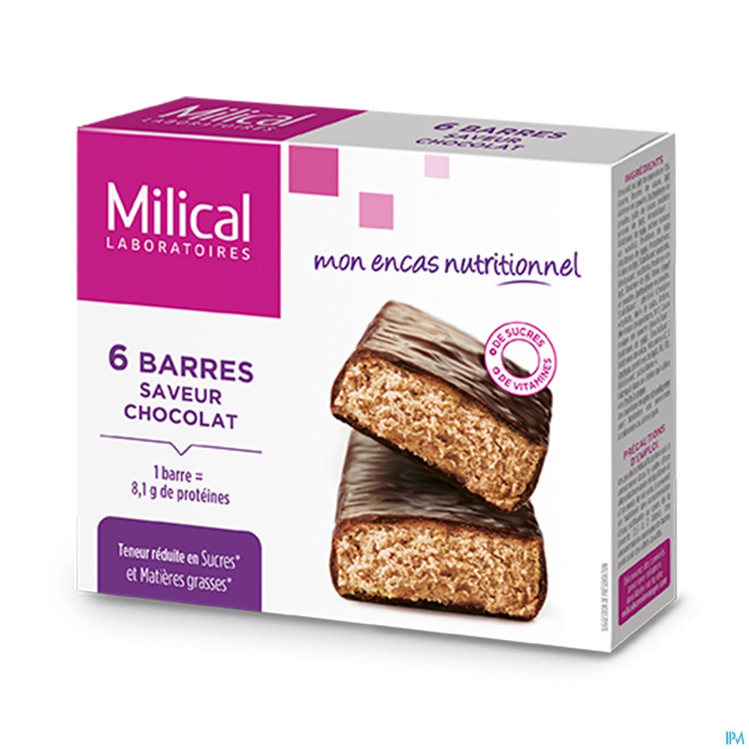 Milical Barre Hyperproteinee Chocolat Blanc X6