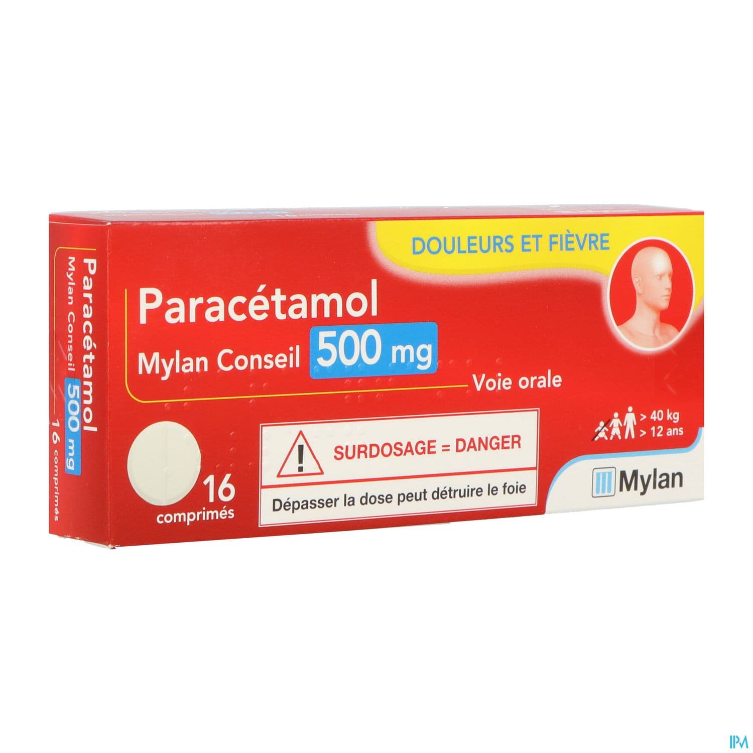 Paracetamol Mylan Conseil 500mg Comprime 16