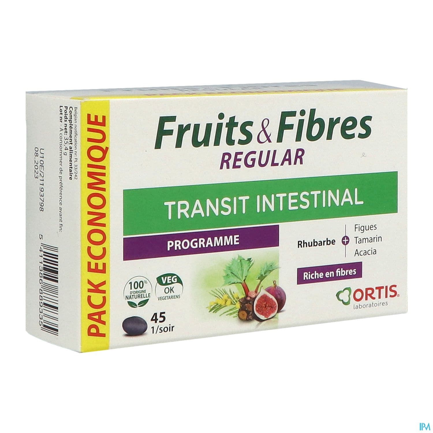 Ortis Fruits Fibres Regular Comprime 45