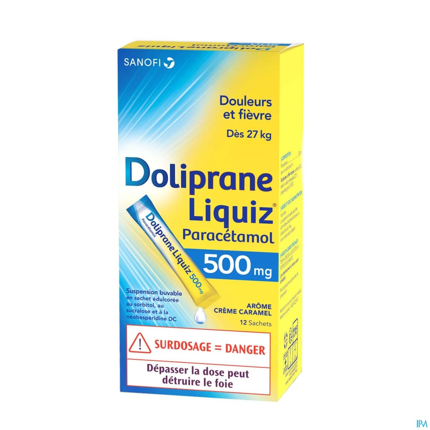 DOLIPRANELIQUIZ 500MG SACHET 12