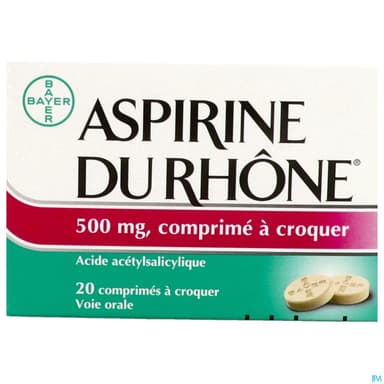 Aspirine Du Rhone 500mg Comprime A Croquer 20