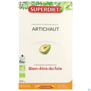 Superdiet Artichaut Bio Ampoule Buvable 15ml 20