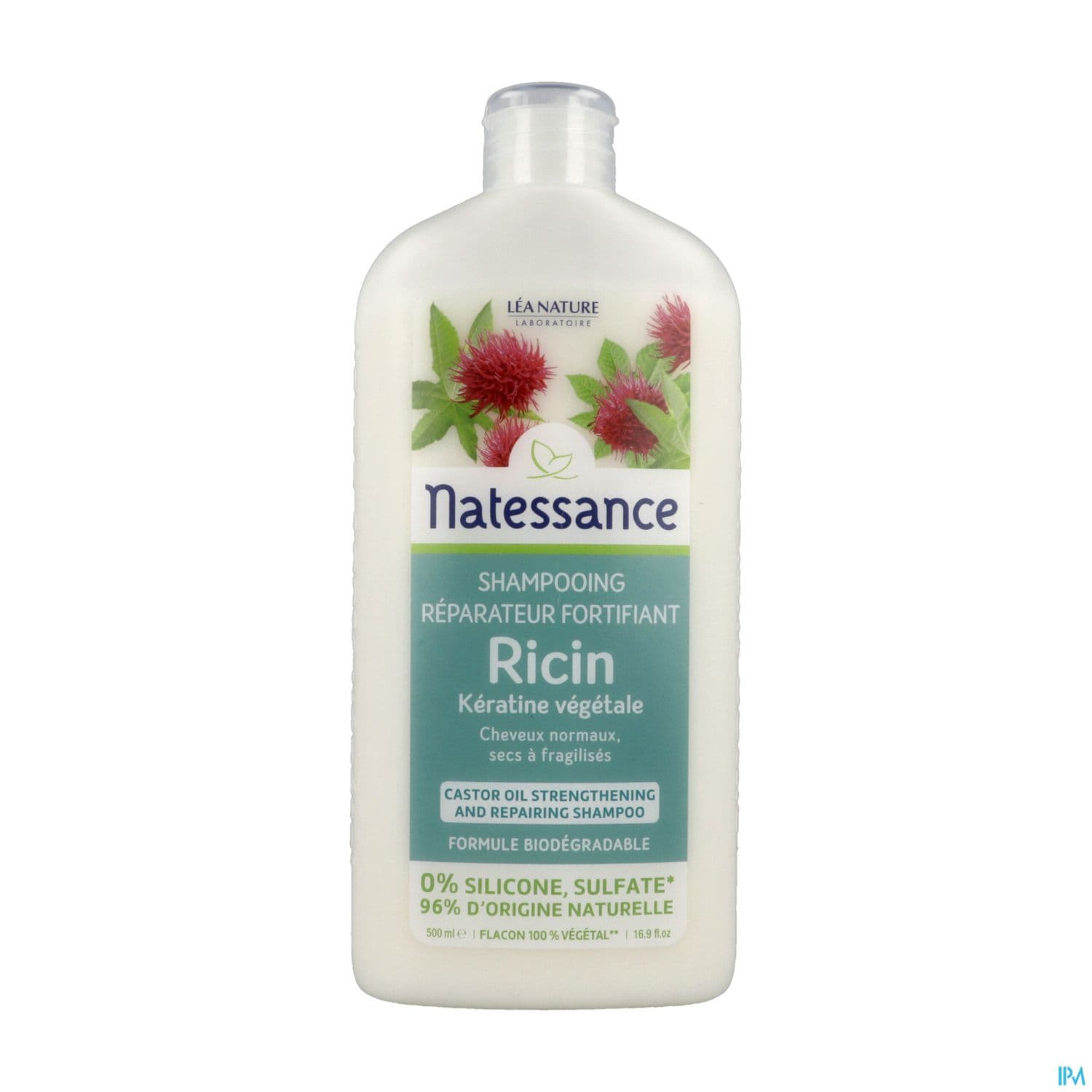 Natessance Naturel Shampooing Reparateur Fortifiant Ricin Keratine Vegetale 500ml