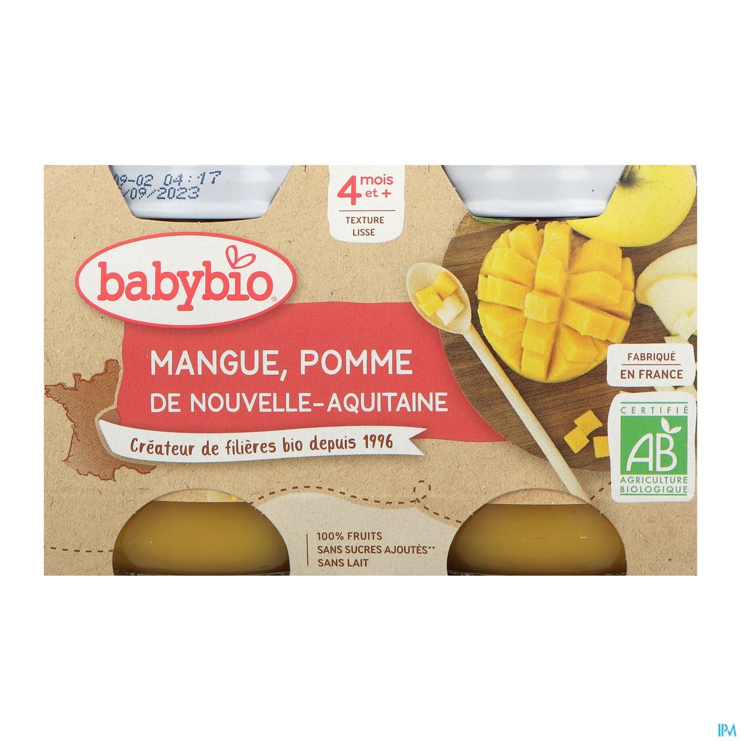 BABYBIO POMME/MANGUE 2X130G