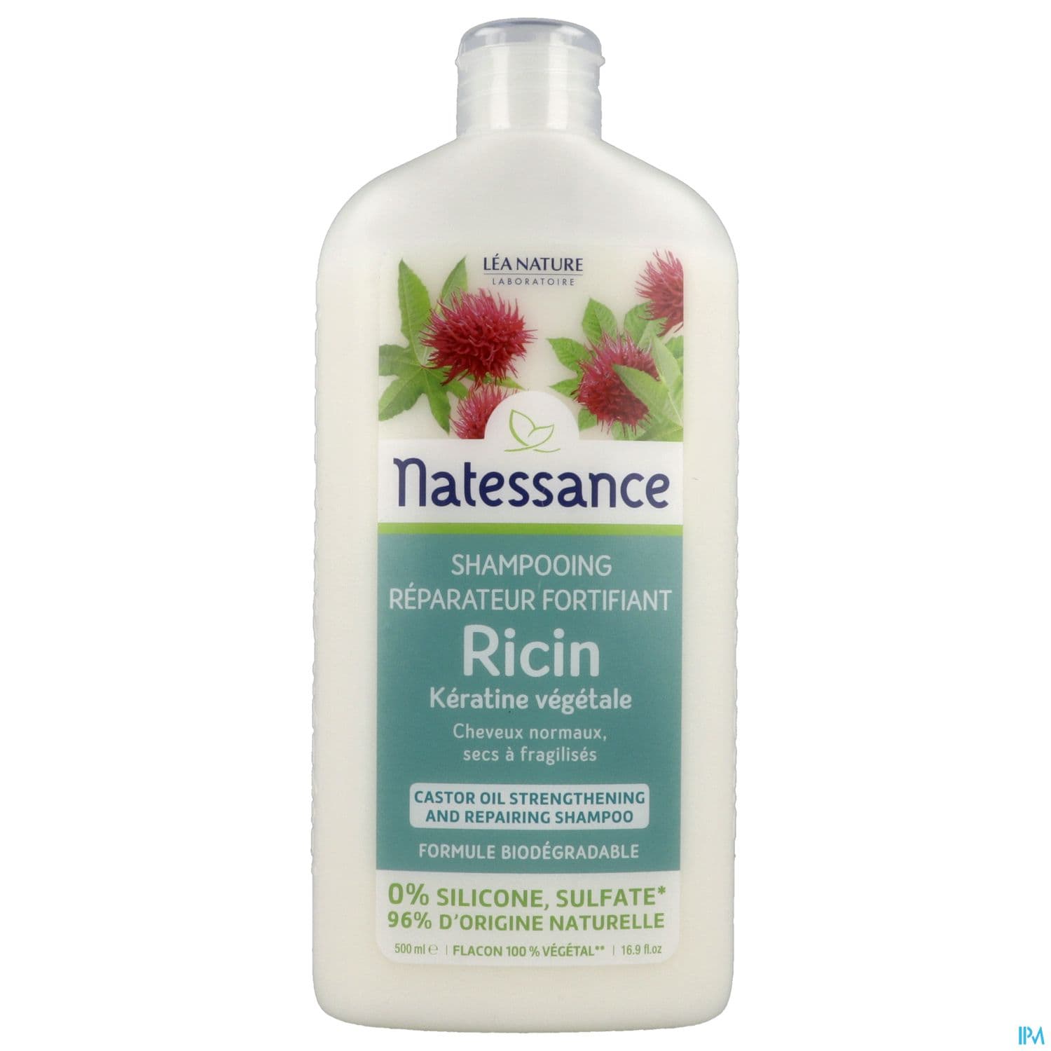 Natessance Naturel Shampooing Reparateur Fortifiant Ricin Keratine Vegetale 500ml