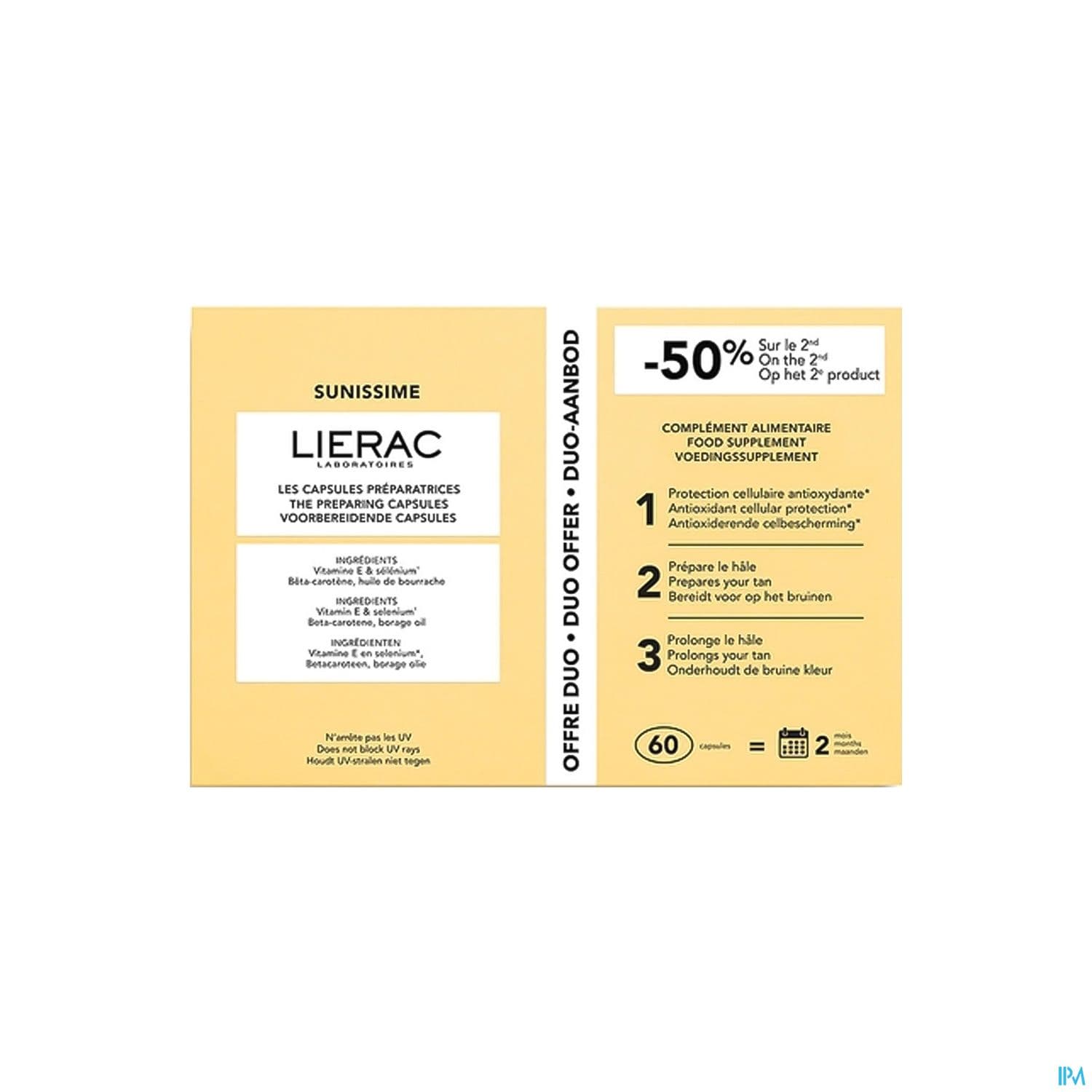 LIERAC SUN DUO PREP CAPS 2X30