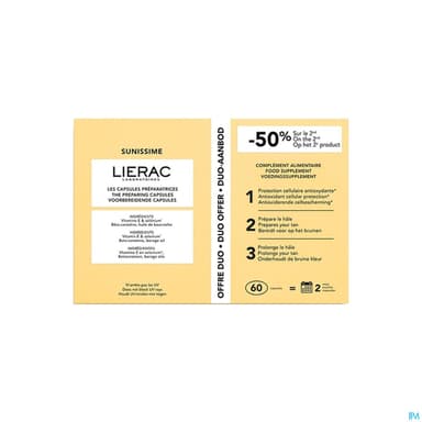 LIERAC SUN DUO PREP CAPS 2X30