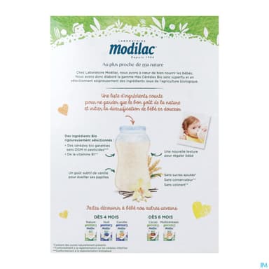 MODILAC CEREALE BIO VANILLE 250G