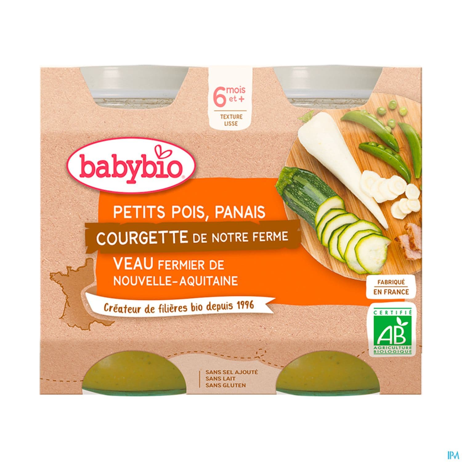 BABYBIO MENU PP/PAN/COU/VEAU2X200G