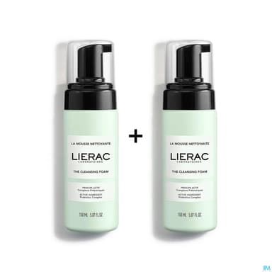 Lierac Demaquillant Le Duo Mousse Nettoyante Flacon Pompe 2x150ml