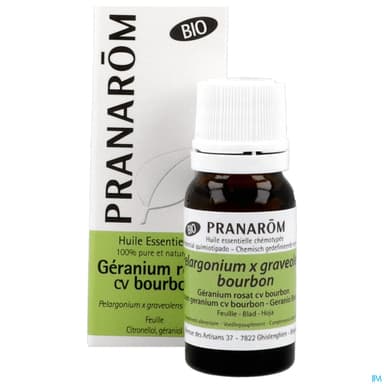 Pranarom Huile Essentielle Bio Geranium Rosat Bourbon Feuille 10ml