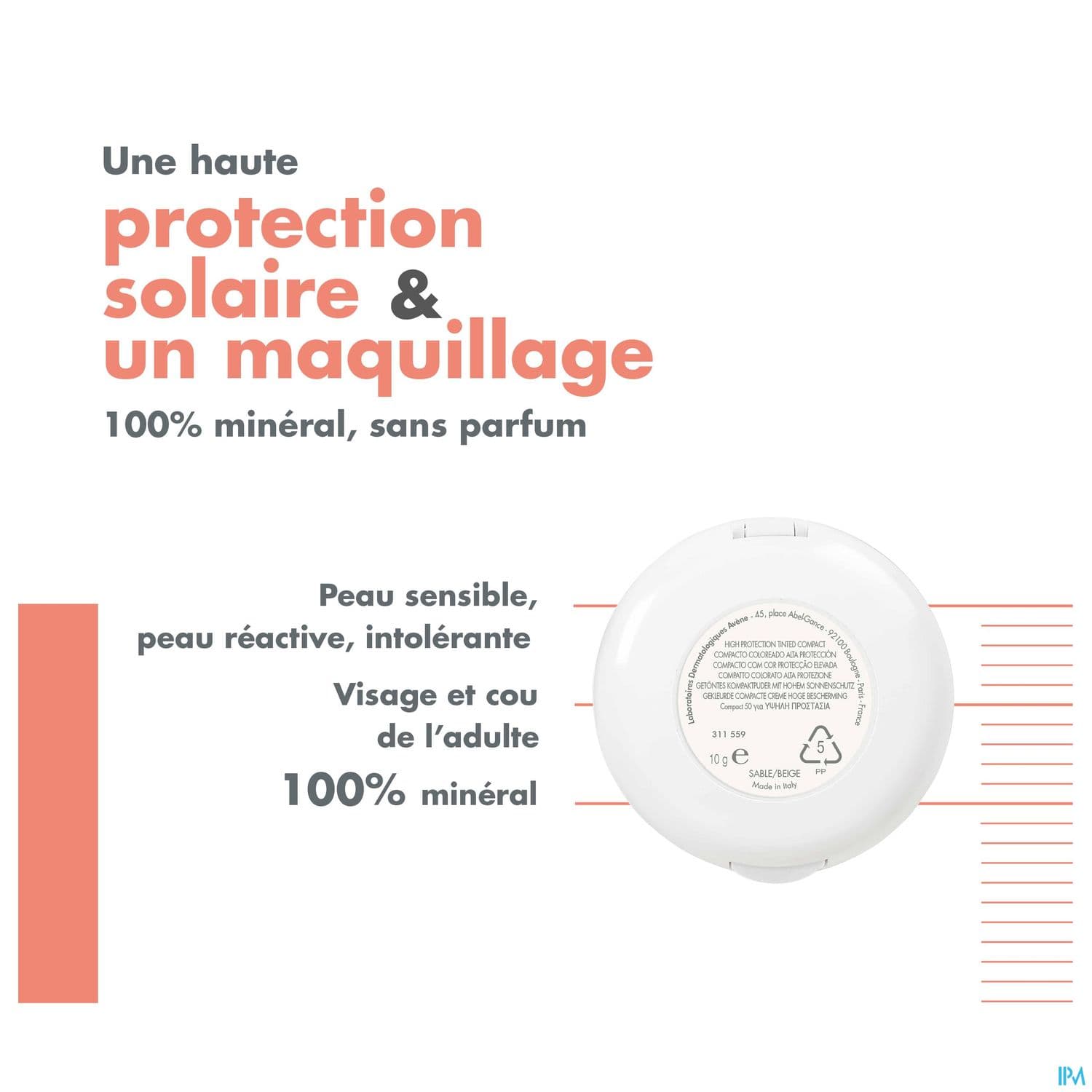 AVENE SOL SPF50+ COMPACT SAB 10G