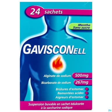 Gavisconell Menthe Sans Sucre Susp Buvable Sachet 24