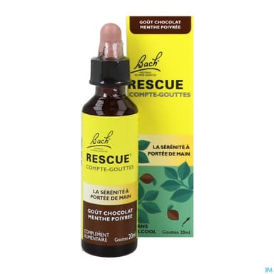 Rescue Bach Compte Gouttes Gout Chocolat Menthe 20ml