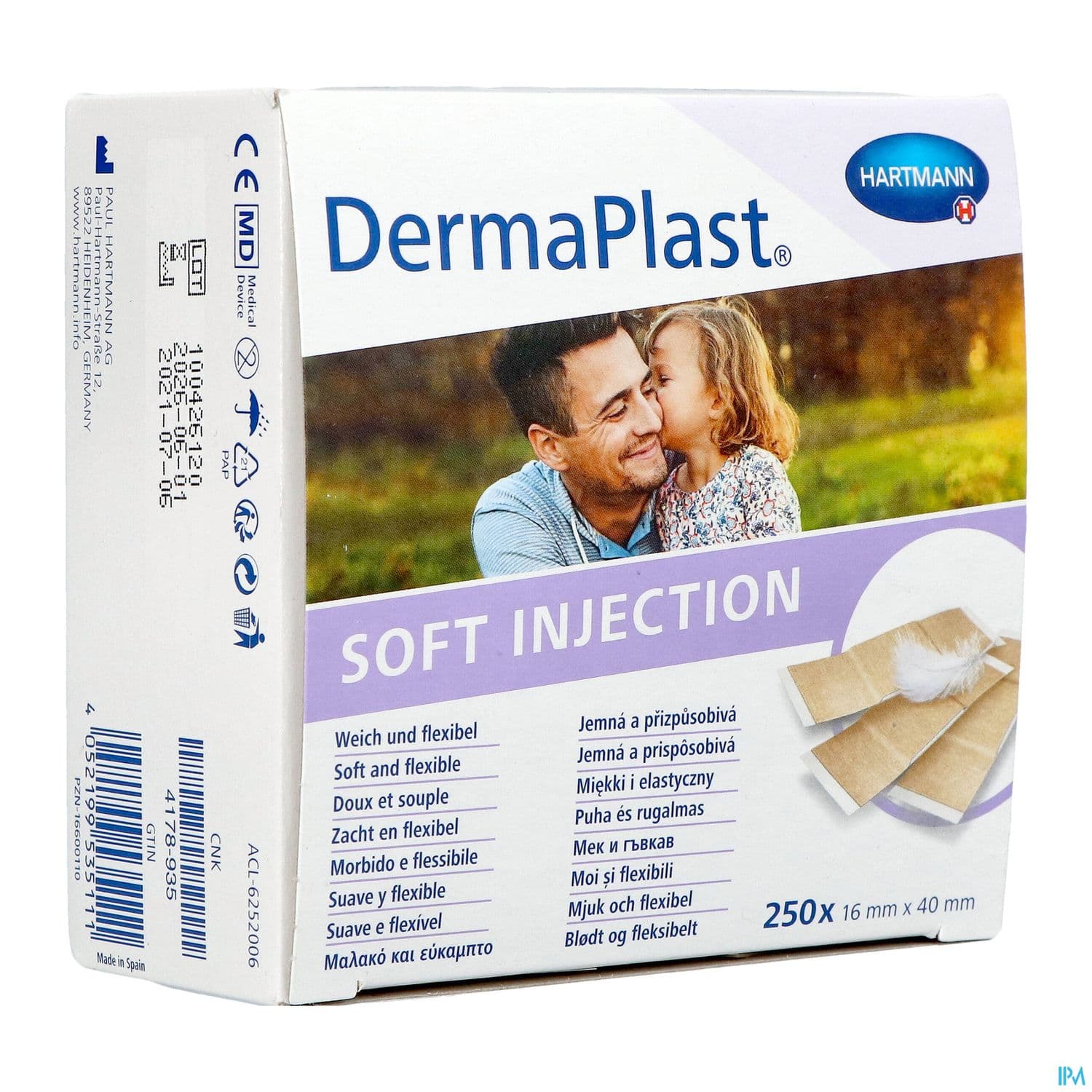 Hartmann Dermaplast Pansement Soft Injection 4cm X 1cm6 250