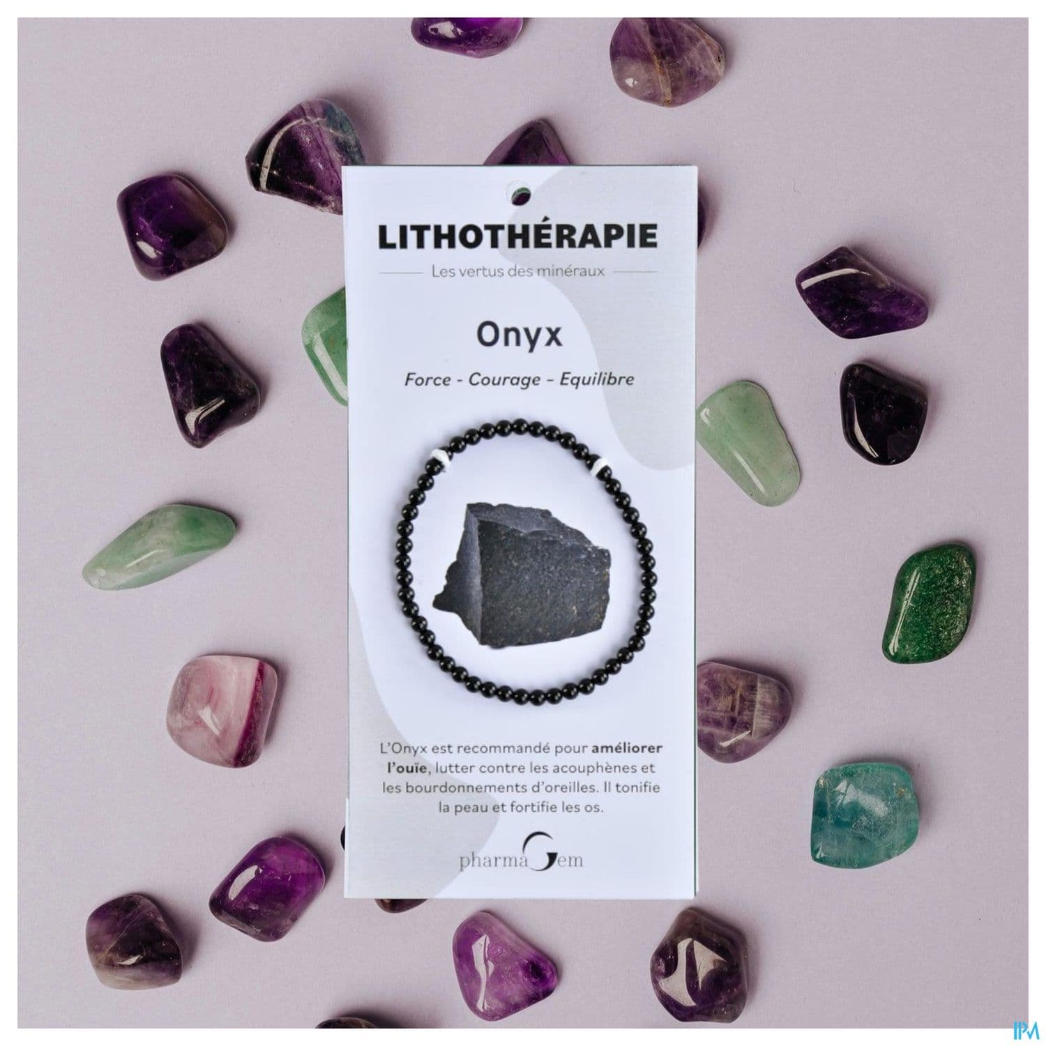 Pharmagem Bracelet Lithotherapie Onyx 4mm