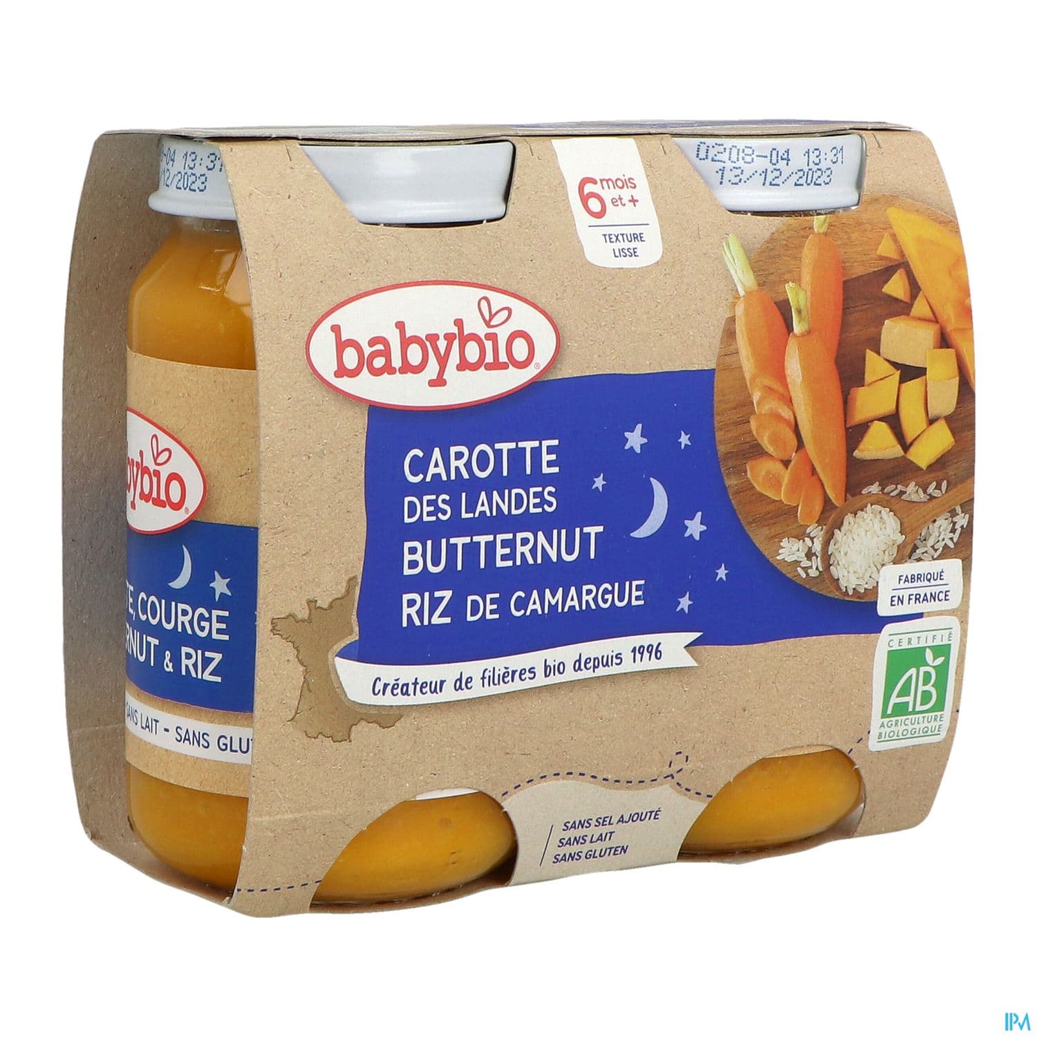 BABYBIO B/NUI CAROT/BUTT/RIZ2X200G