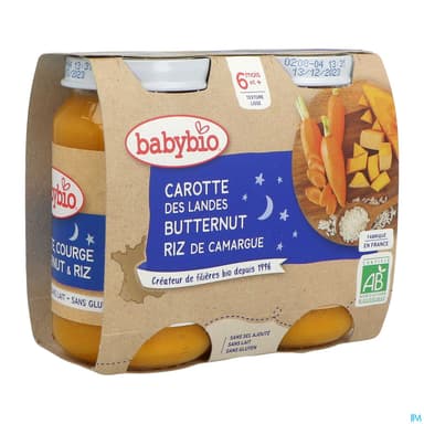 BABYBIO B/NUI CAROT/BUTT/RIZ2X200G