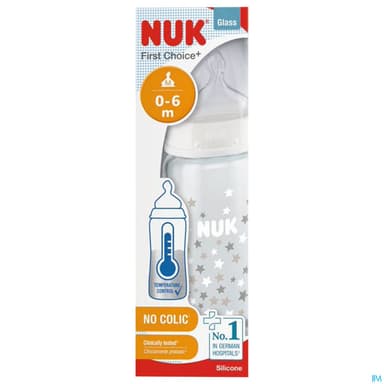 Nuk Biberon First Choice+ Fc+ Fc+ Tc 240ml Silicone 0/6m M Mixte Verre