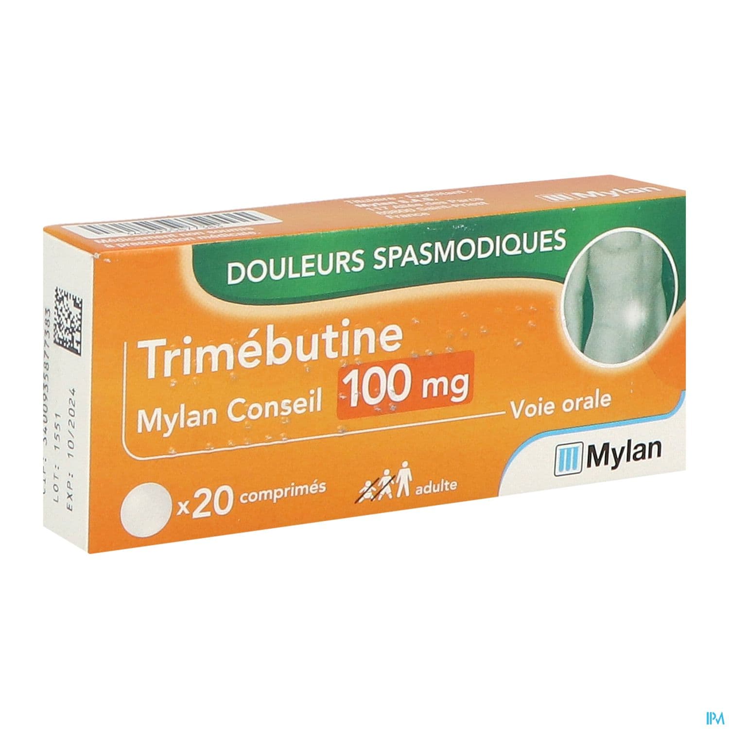 TRIMEBUTINE 100MG VTS CONS CPR 20