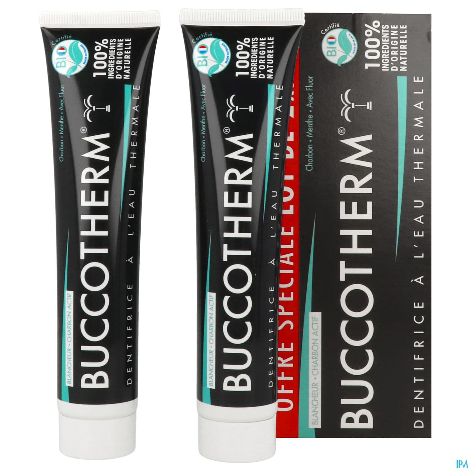 Buccotherm Dentifrice Bio Blancheur Charbon 75ml X2