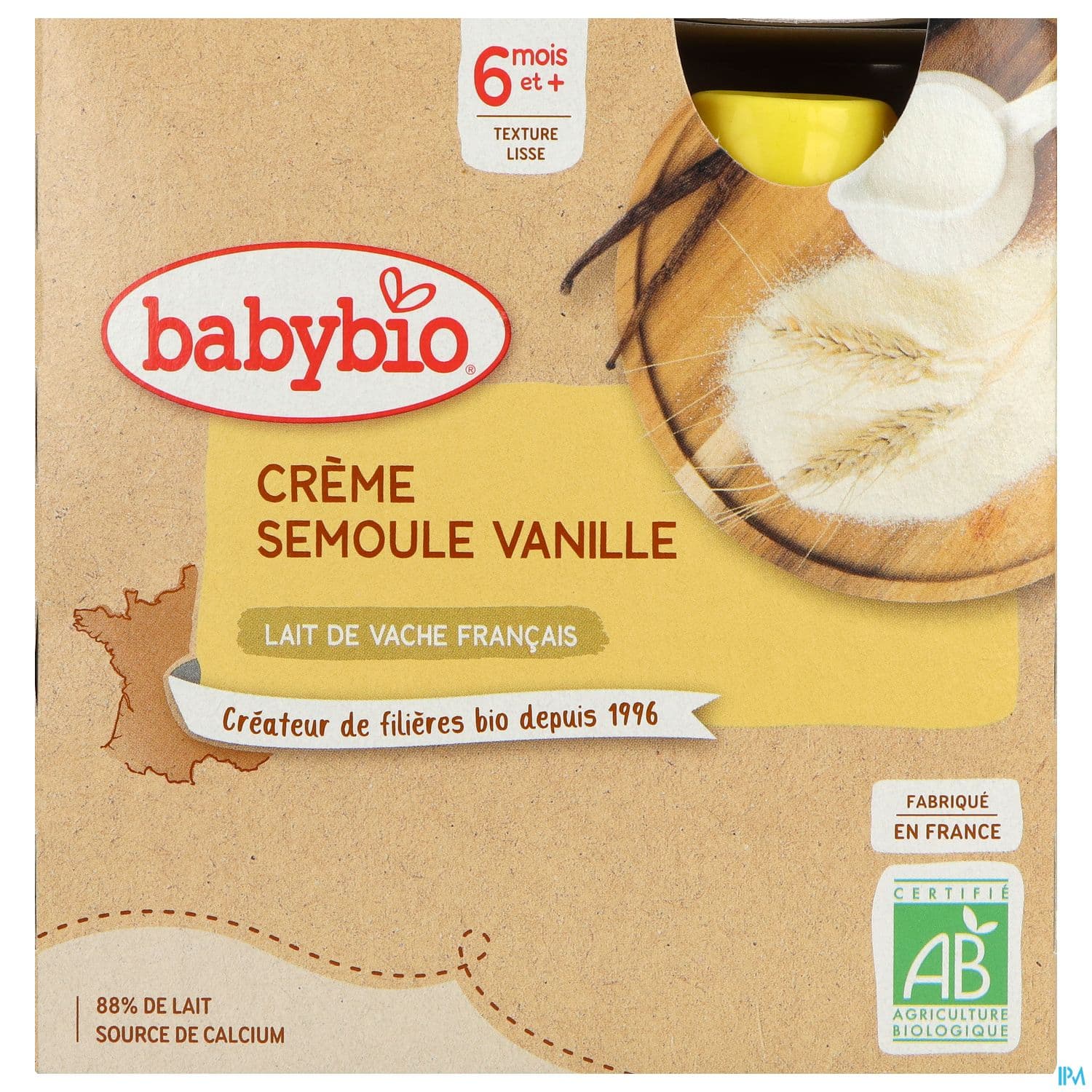 BABYBIO GOURD CR SEMOUL VANIL4X85G