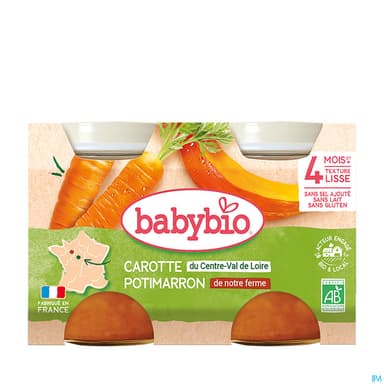 BABYBIO POTIMARRON/CAROTTE 2X130G