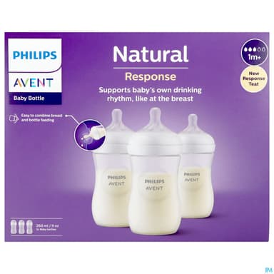 BIB AVENT NAT RESPONSE 260MLX3