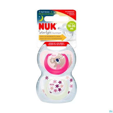 SUCET NUK 18-36M STARLIGH FILLE X2