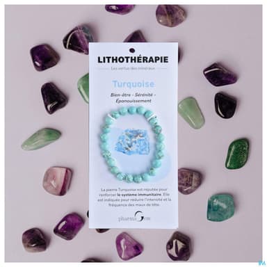 BRACEL LITHOTHERAP TURQUOISE 4MM